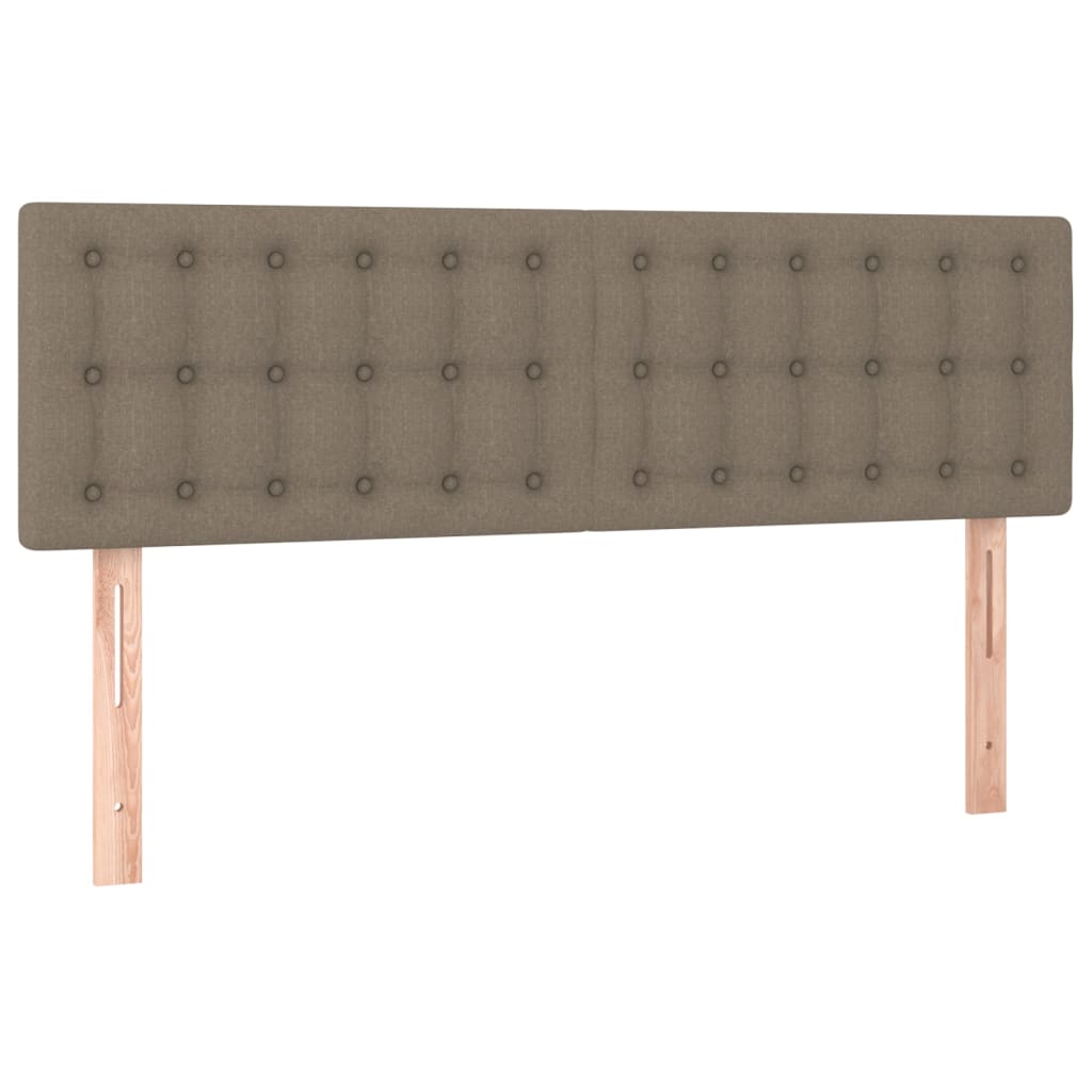 vidaXL Κρεβάτι Boxspring με Στρώμα & LED Taupe 140x200 εκ. Υφασμάτινο