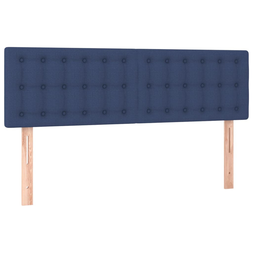 vidaXL Κρεβάτι Boxspring με Στρώμα & LED Μπλε 140x200 εκ. Υφασμάτινο