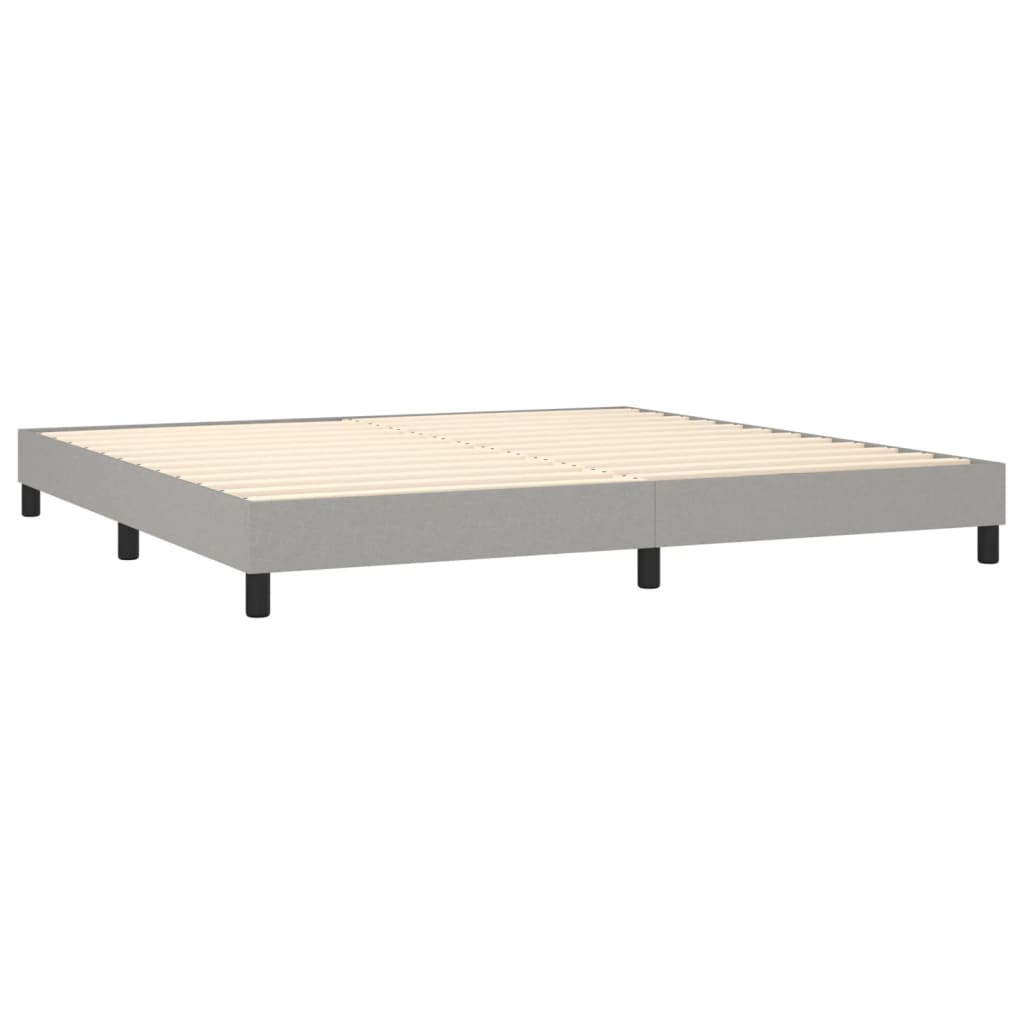 vidaXL Κρεβάτι Boxspring με Στρώμα & LED Αν.Γκρι 200x200εκ. Υφασμάτινο