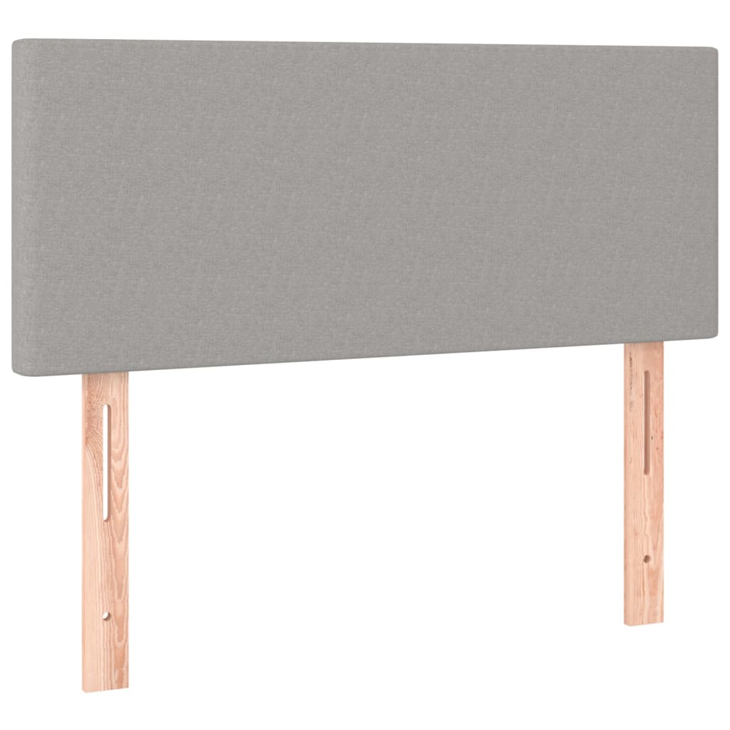 vidaXL Κρεβάτι Boxspring με Στρώμα & LED Αν.Γκρι 90x190 εκ. Υφασμάτινο
