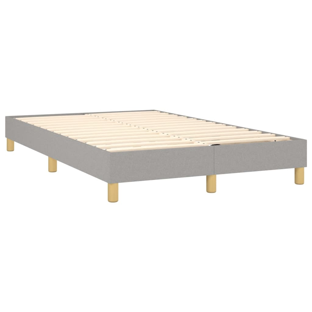 vidaXL Κρεβάτι Boxspring με Στρώμα & LED Αν.Γκρι 120x200 εκ Υφασμάτινο