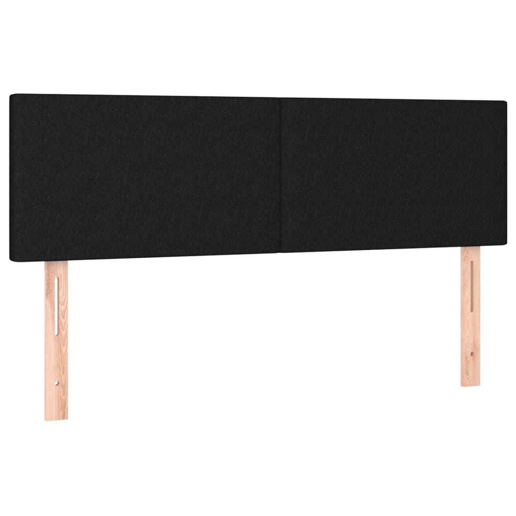 vidaXL Κρεβάτι Boxspring με Στρώμα & LED Μαύρο 140x190 εκ. Υφασμάτινο