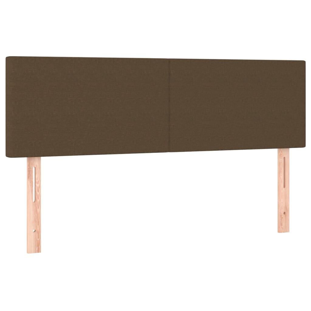 vidaXL Κρεβάτι Boxspring με Στρώμα & LED Σκ.Καφέ 140x190 εκ Υφασμάτινο