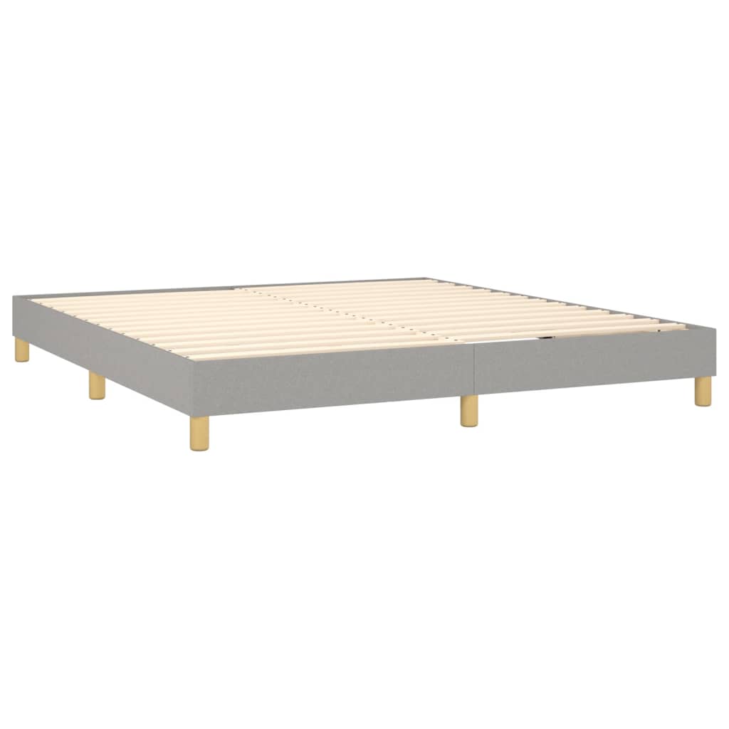 vidaXL Κρεβάτι Boxspring με Στρώμα & LED Αν.Γκρι 180x200 εκ Υφασμάτινο