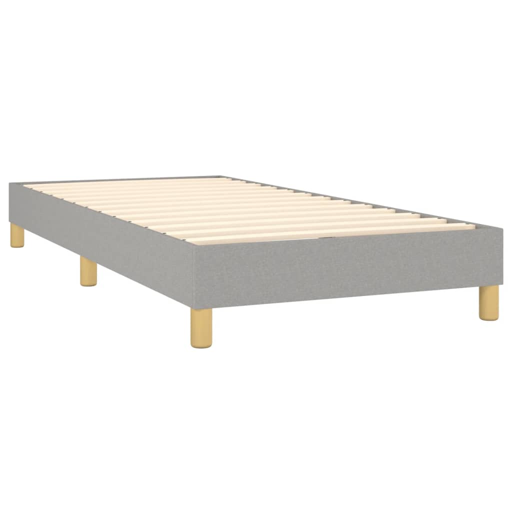 vidaXL Κρεβάτι Boxspring με Στρώμα & LED Αν.Γκρι 100x200 εκ Υφασμάτινο