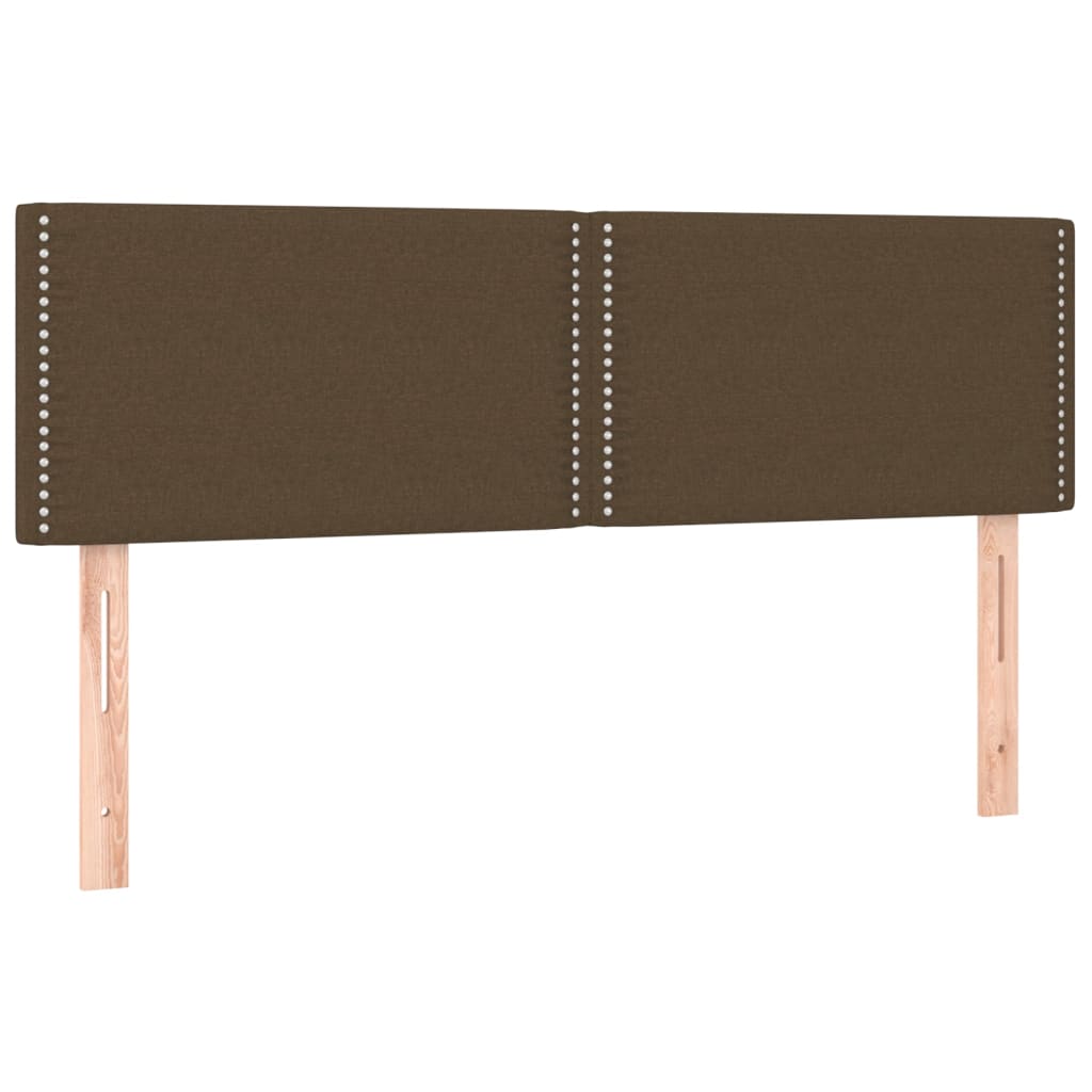 vidaXL Κρεβάτι Boxspring με Στρώμα & LED Σκ.Καφέ 140x200 εκ Υφασμάτινο