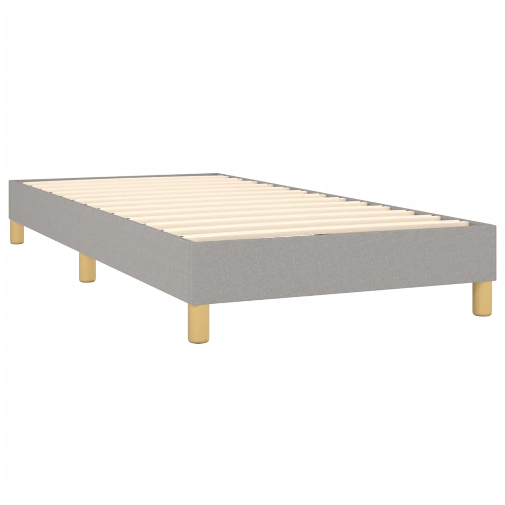 vidaXL Κρεβάτι Boxspring με Στρώμα & LED Αν.Γκρι 80x200 εκ. Υφασμάτινο
