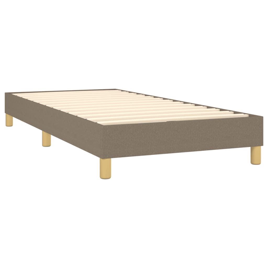 vidaXL Κρεβάτι Boxspring με Στρώμα & LED Taupe 90x190 εκ. Υφασμάτινο
