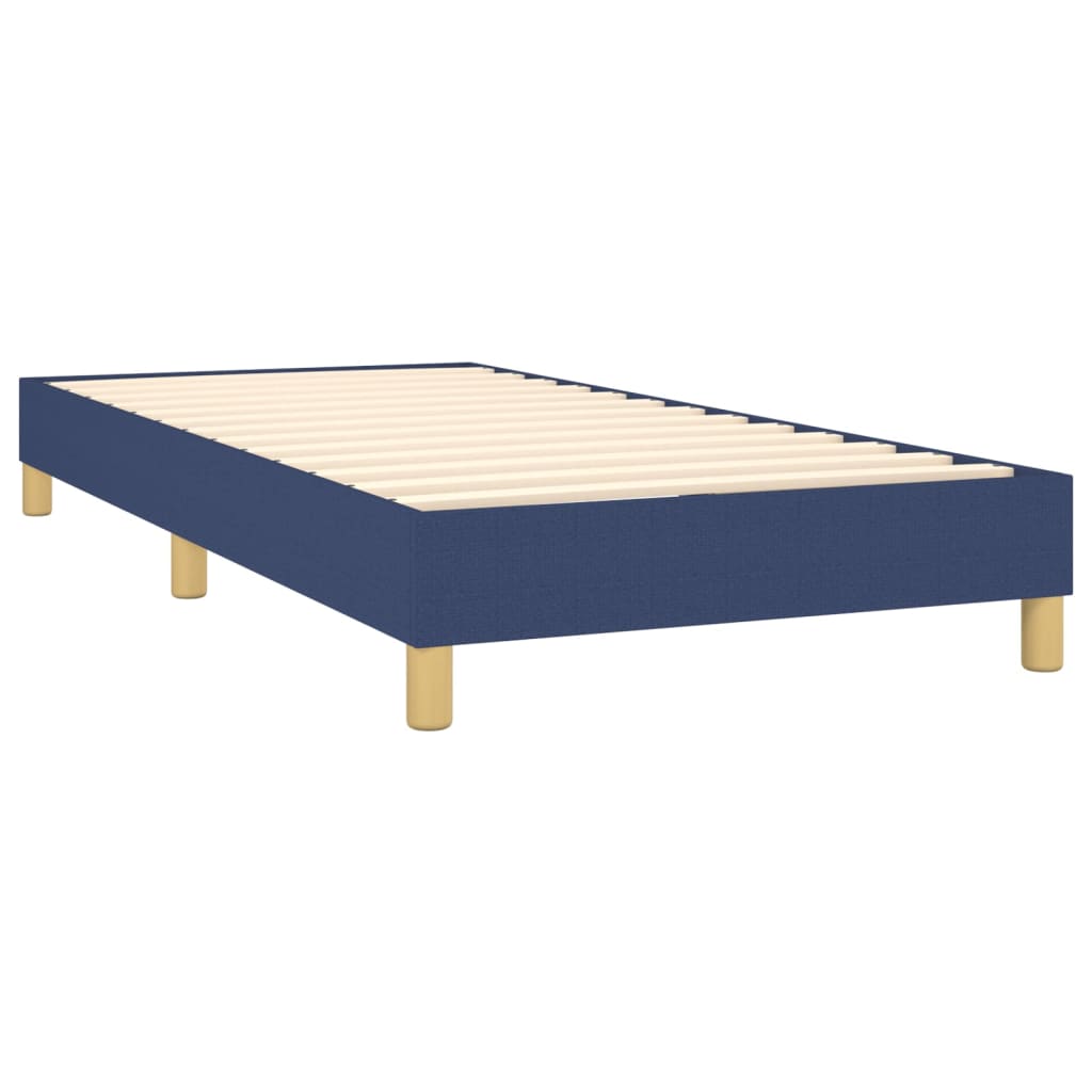 vidaXL Κρεβάτι Boxspring με Στρώμα & LED Μπλε 100x200 εκ. Υφασμάτινο