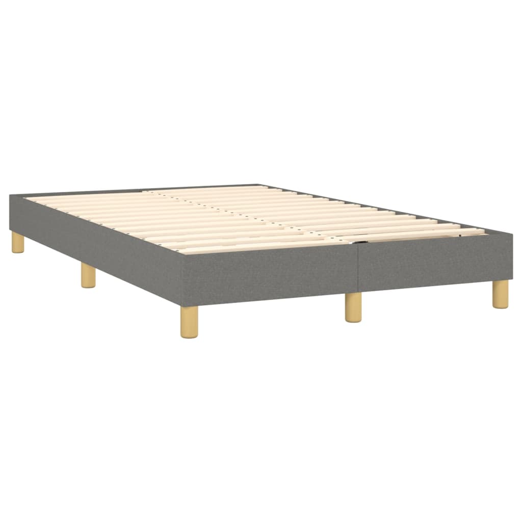 vidaXL Κρεβάτι Boxspring με Στρώμα & LED Σκ.Γκρι 120x200 εκ Υφασμάτινο