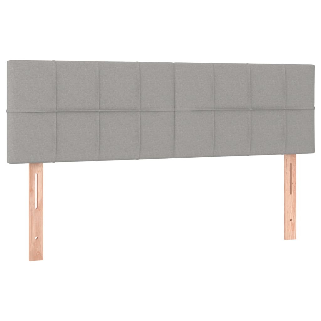 vidaXL Κρεβάτι Boxspring με Στρώμα & LED Αν.Γκρι 140x190εκ. Υφασμάτινο