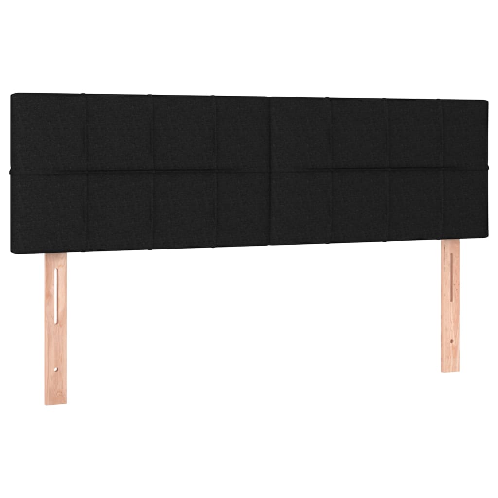 vidaXL Κρεβάτι Boxspring με Στρώμα & LED Μαύρο 140x190 εκ. Υφασμάτινο