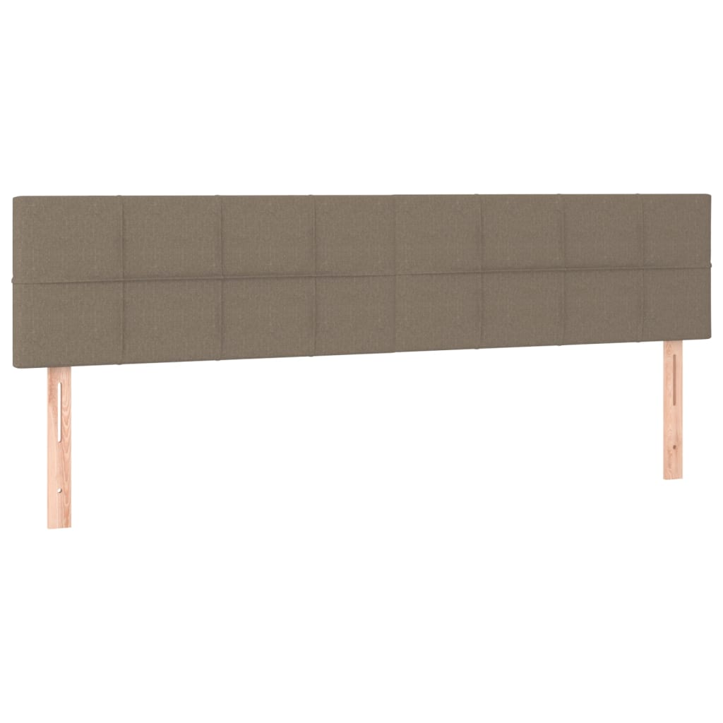 vidaXL Κρεβάτι Boxspring με Στρώμα & LED Taupe 200x200 εκ. Υφασμάτινο