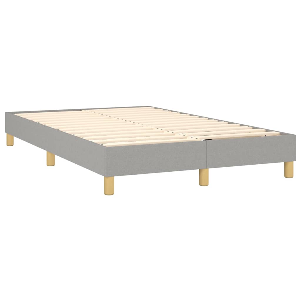 vidaXL Κρεβάτι Boxspring με Στρώμα & LED Αν.Γκρι 120x200 εκ Υφασμάτινο