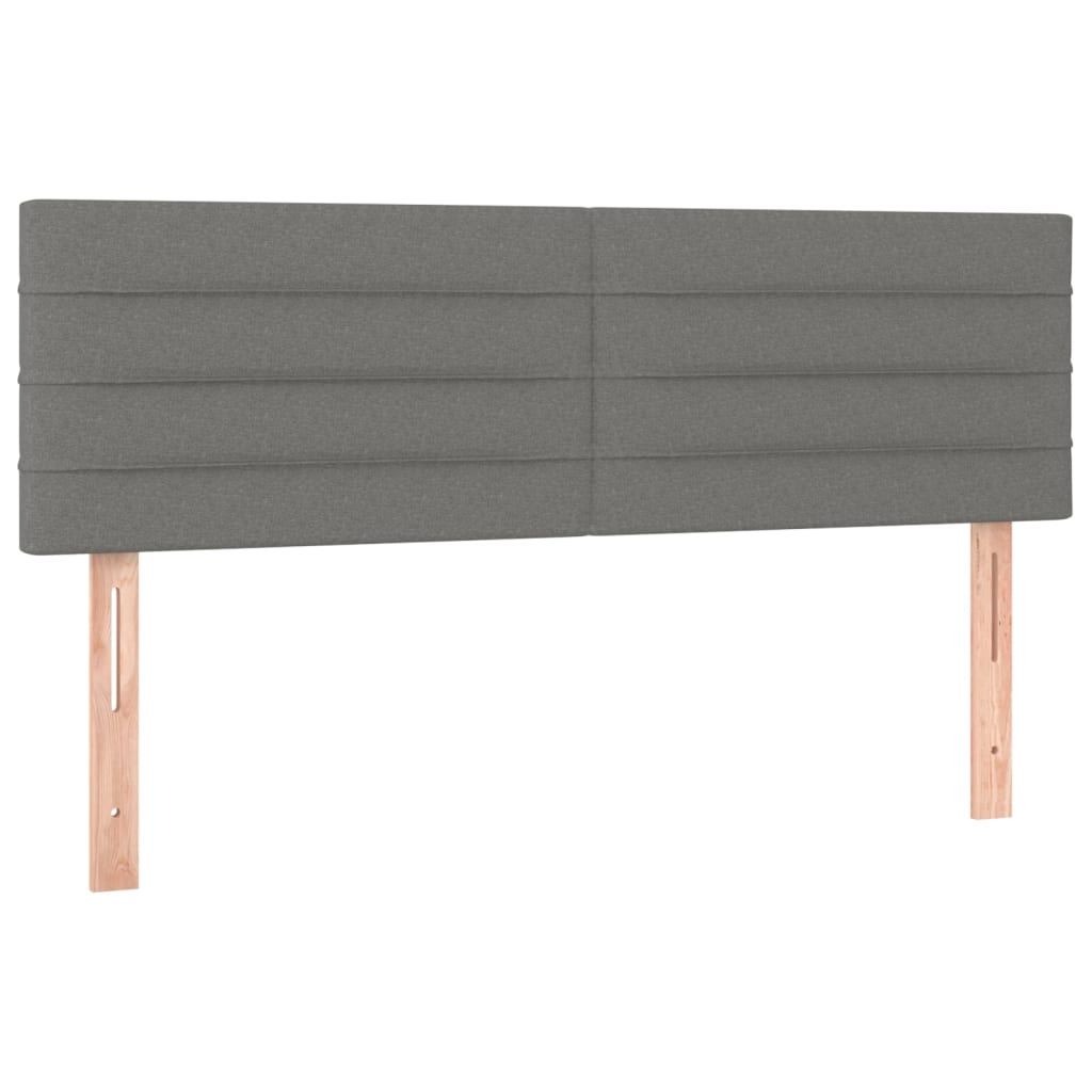 vidaXL Κρεβάτι Boxspring με Στρώμα & LED Σκ.Γκρι 140x200 εκ Υφασμάτινο
