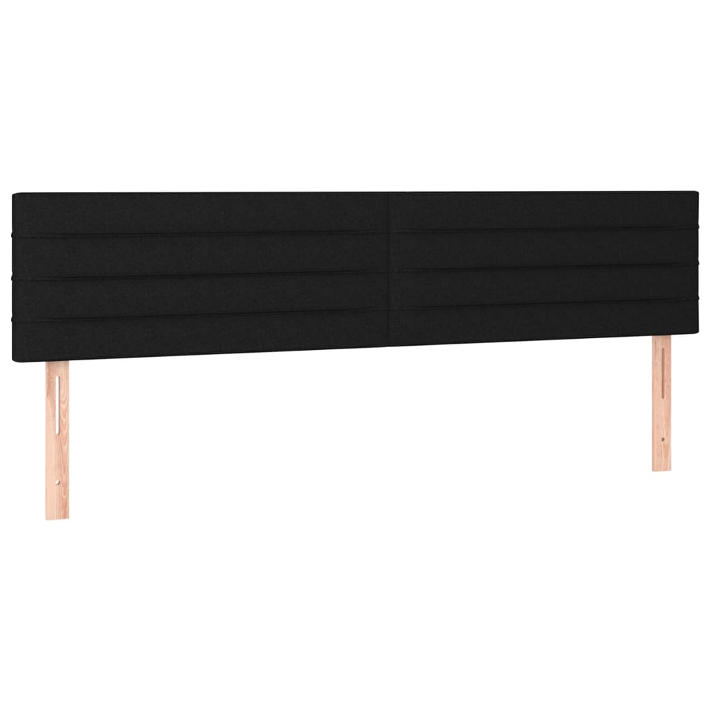 vidaXL Κρεβάτι Boxspring με Στρώμα & LED Μαύρο 160x200 εκ. Υφασμάτινο