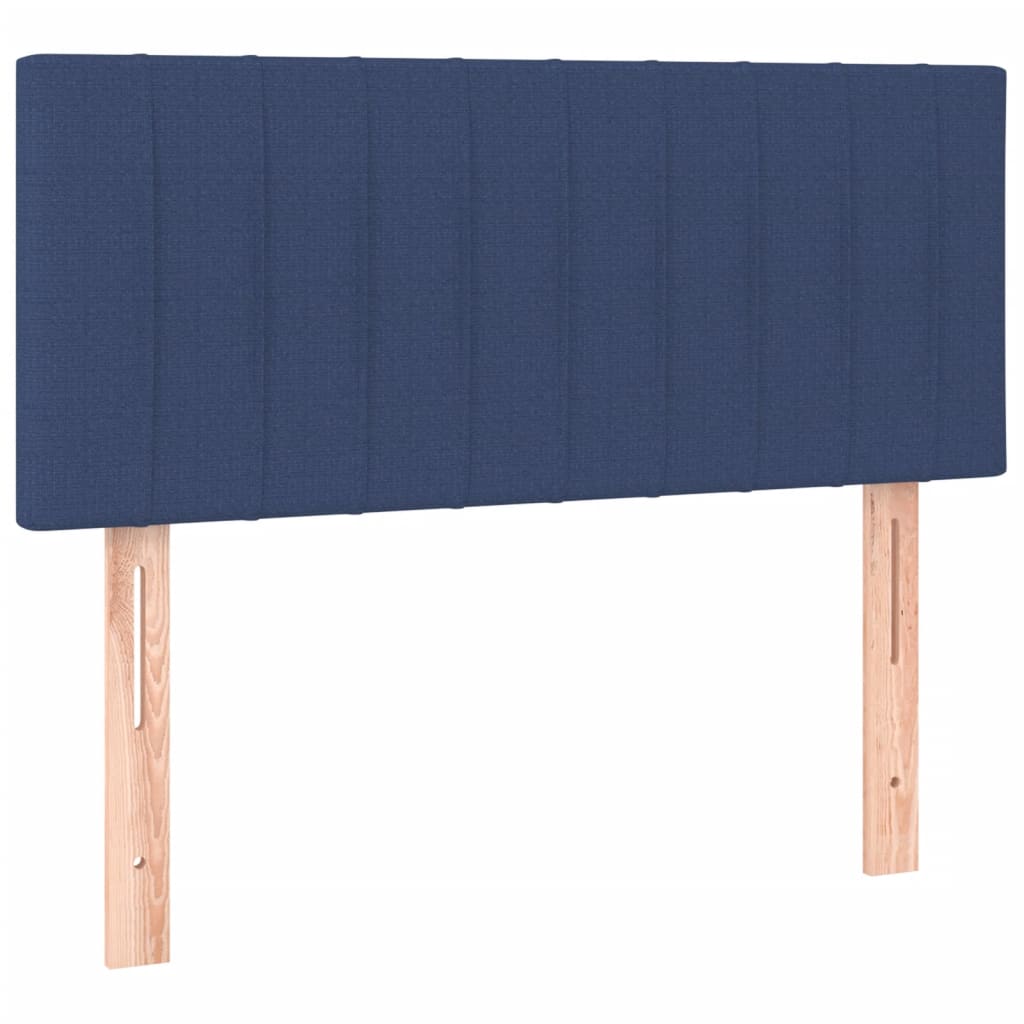 vidaXL Κρεβάτι Boxspring με Στρώμα & LED Μπλε 90x200 εκ. Υφασμάτινο