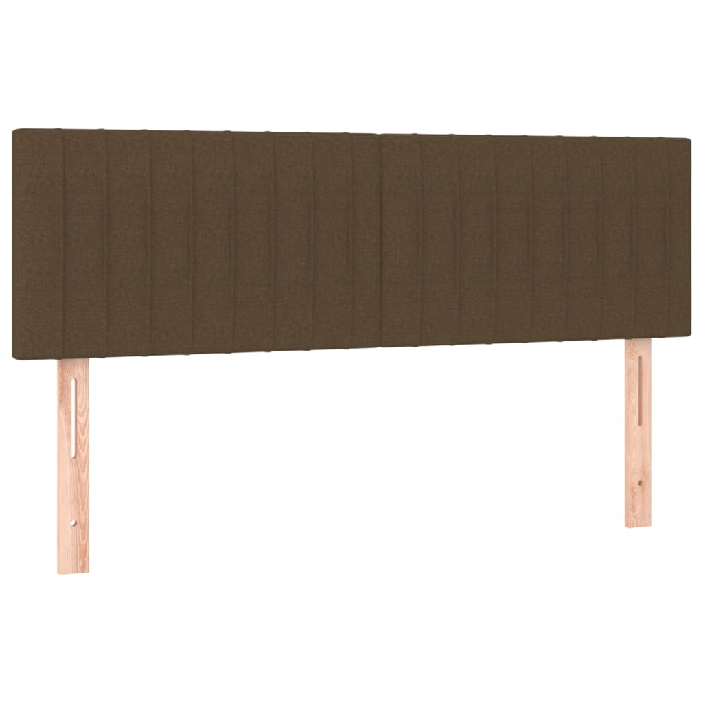 vidaXL Κρεβάτι Boxspring με Στρώμα & LED Σκ.Καφέ 140x190 εκ Υφασμάτινο