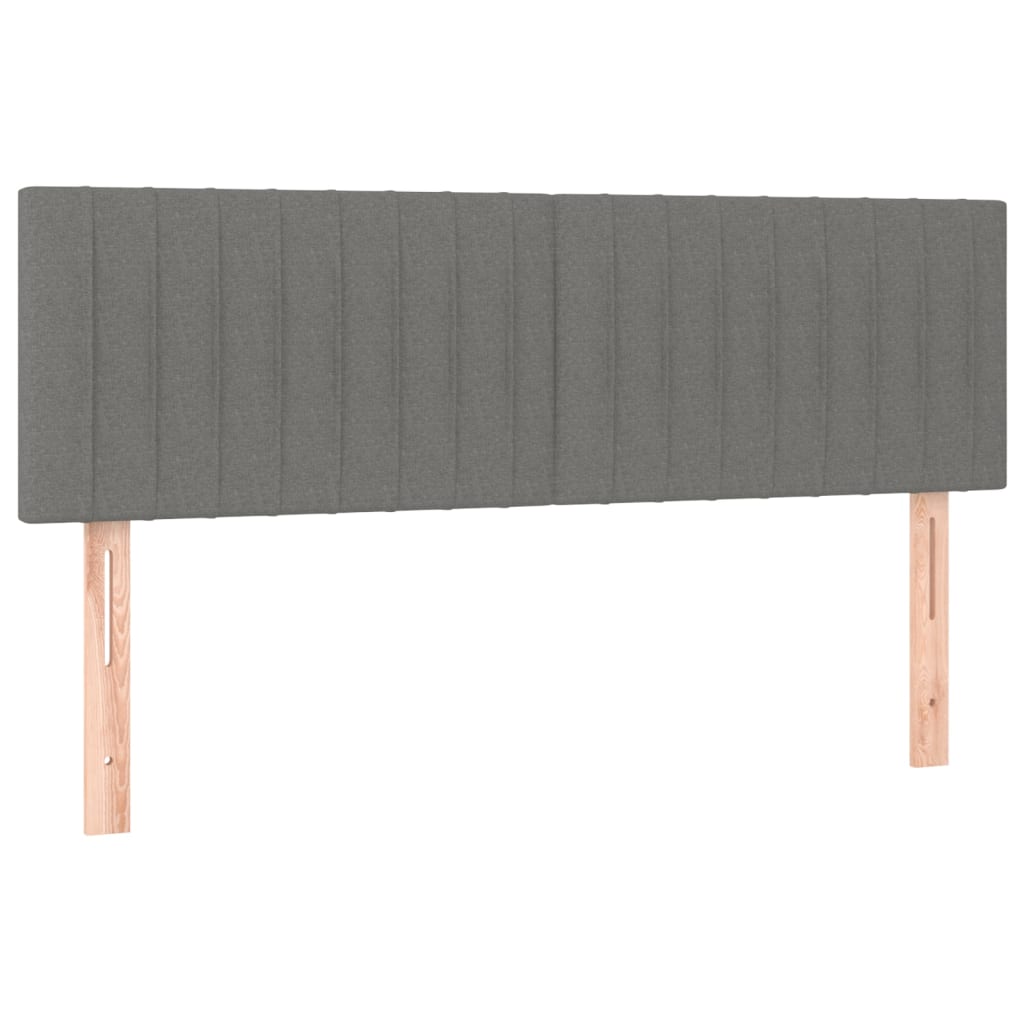 vidaXL Κρεβάτι Boxspring με Στρώμα & LED Σκ.Γκρι 140x200 εκ Υφασμάτινο