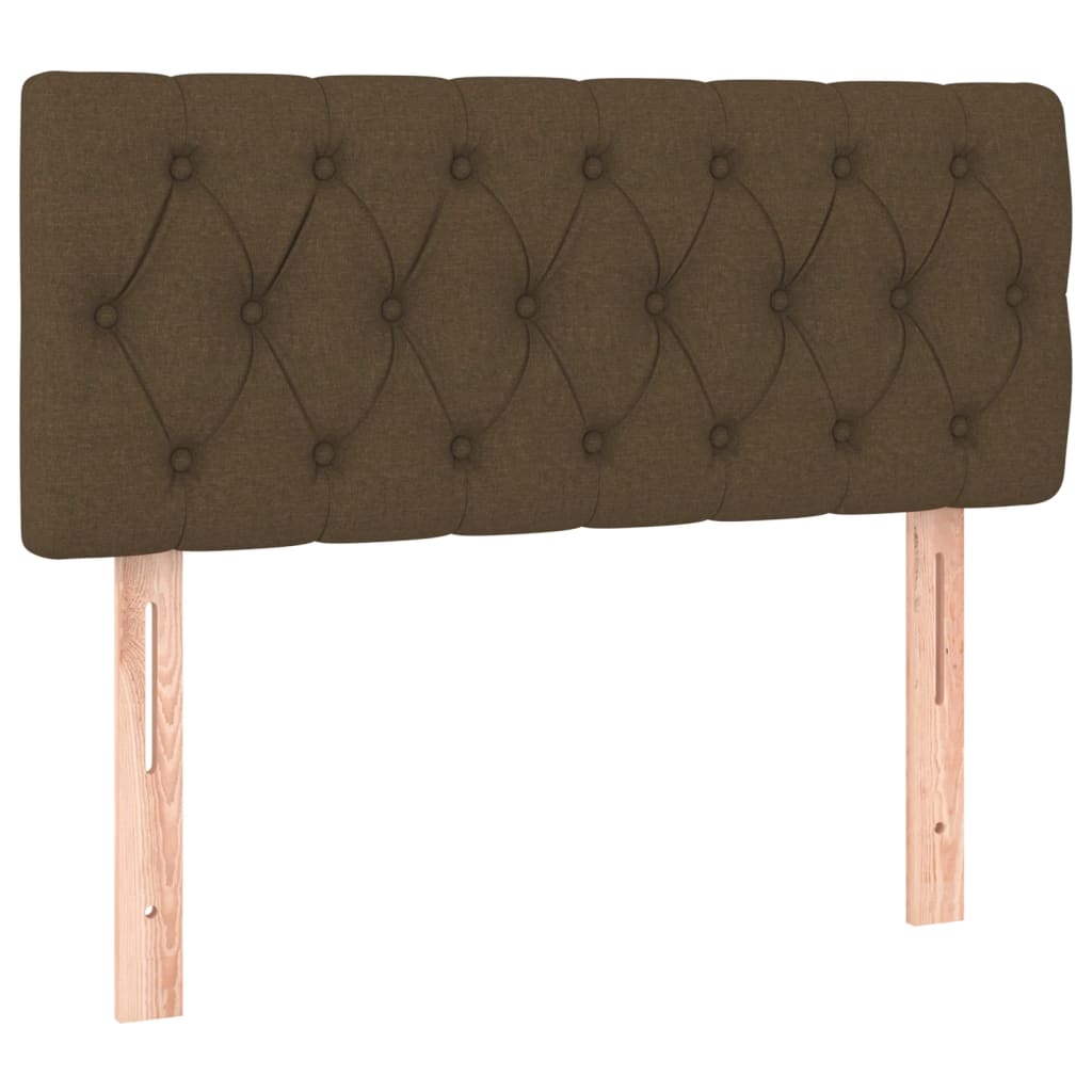 vidaXL Κρεβάτι Boxspring με Στρώμα & LED Σκ.Καφέ 100x200 εκ Υφασμάτινο
