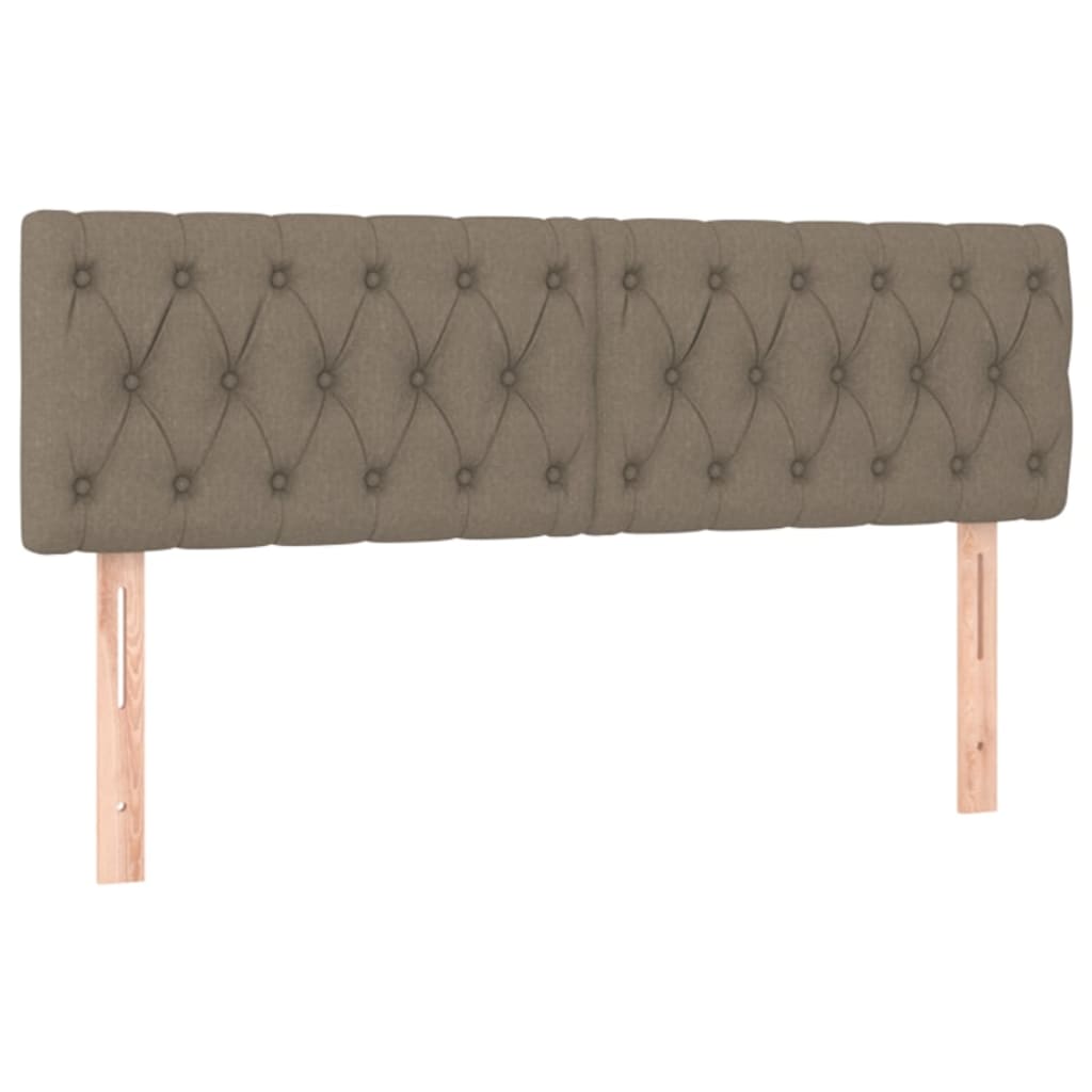 vidaXL Κρεβάτι Boxspring με Στρώμα & LED Taupe 140x190 εκ. Υφασμάτινο
