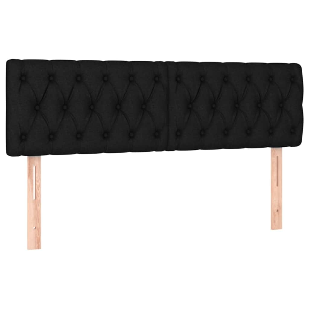 vidaXL Κρεβάτι Boxspring με Στρώμα & LED Μαύρο 160x200 εκ. Υφασμάτινο