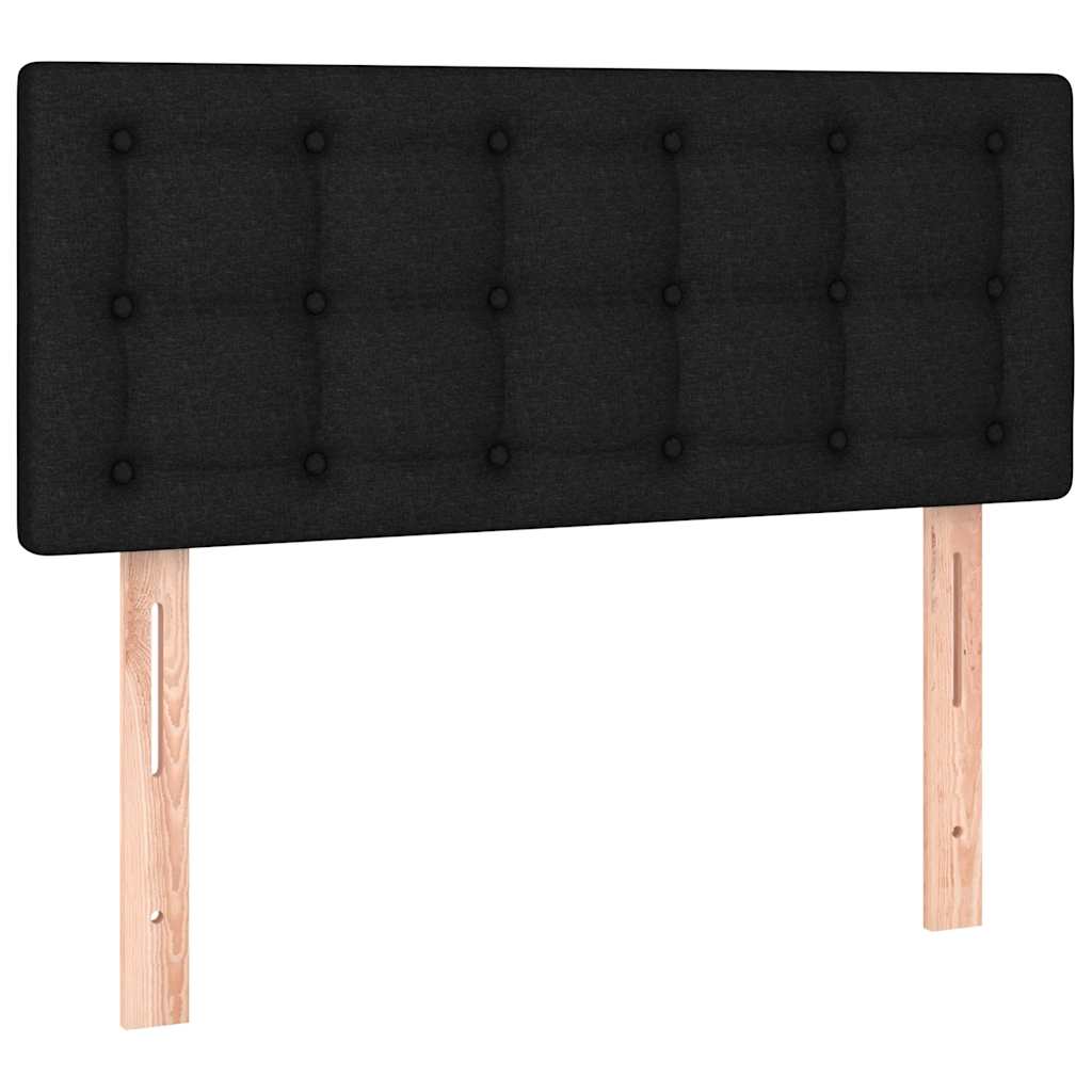 vidaXL Κρεβάτι Boxspring με Στρώμα & LED Μαύρο 80x200 εκ. Υφασμάτινο