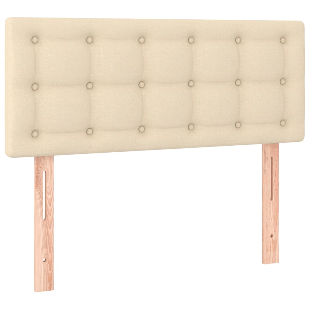 vidaXL Κρεβάτι Boxspring με Στρώμα & LED Κρεμ 80x200 εκ. Υφασμάτινο