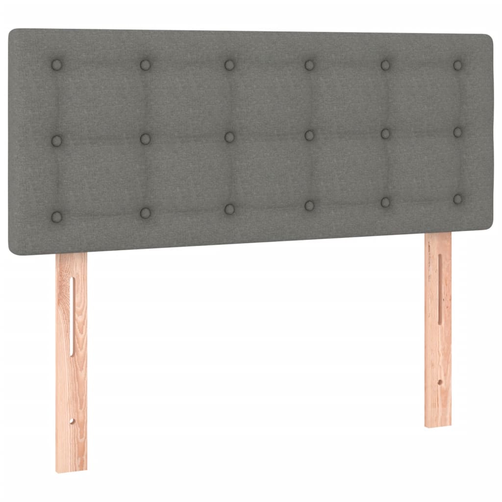 vidaXL Κρεβάτι Boxspring με Στρώμα & LED Σκ.Γκρι 120x200 εκ Υφασμάτινο