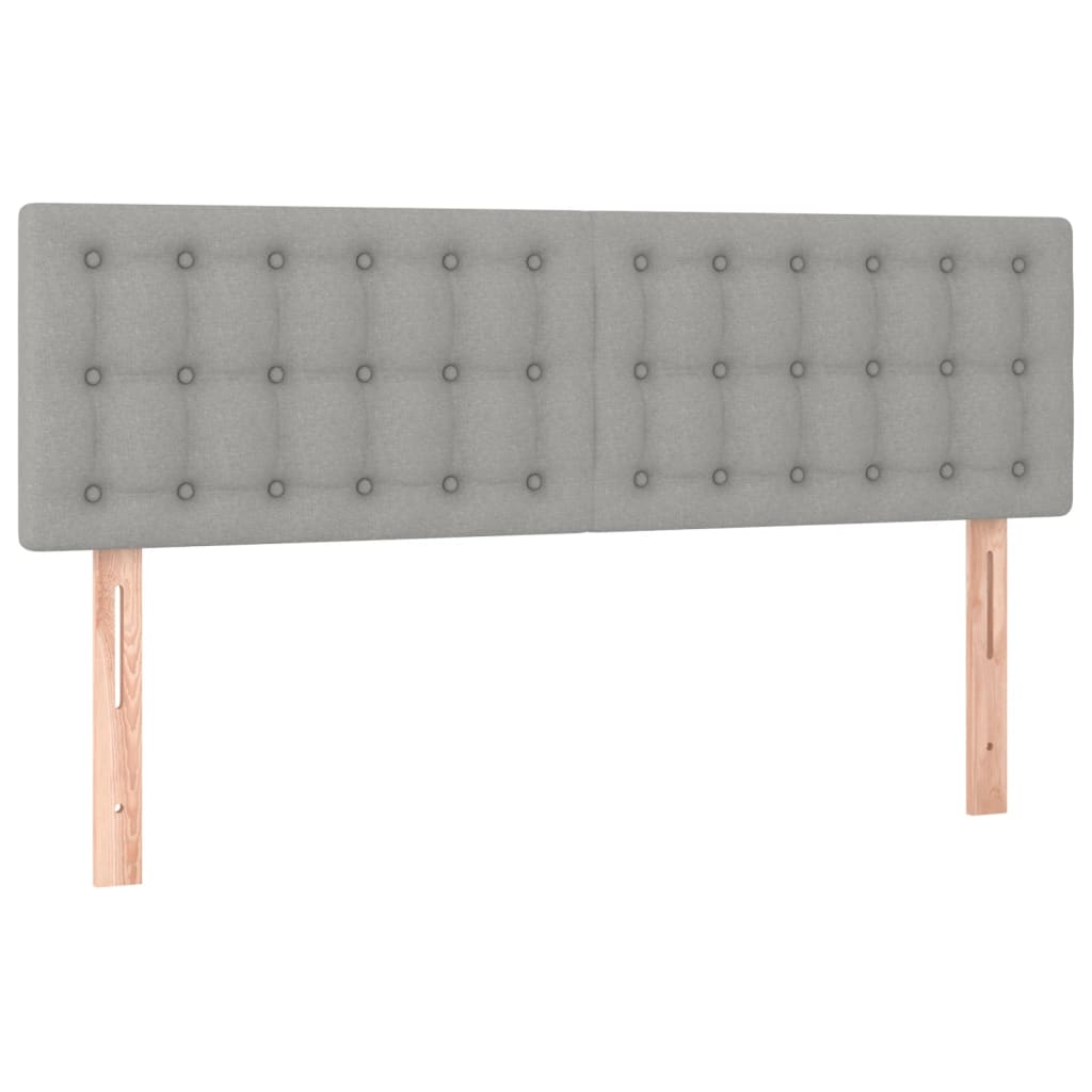 vidaXL Κρεβάτι Boxspring με Στρώμα & LED Αν.Γκρι 140x190εκ. Υφασμάτινο