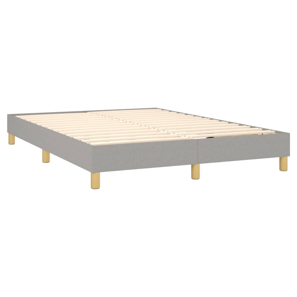 vidaXL Κρεβάτι Boxspring με Στρώμα & LED Αν.Γκρι 140x200 εκ Υφασμάτινο