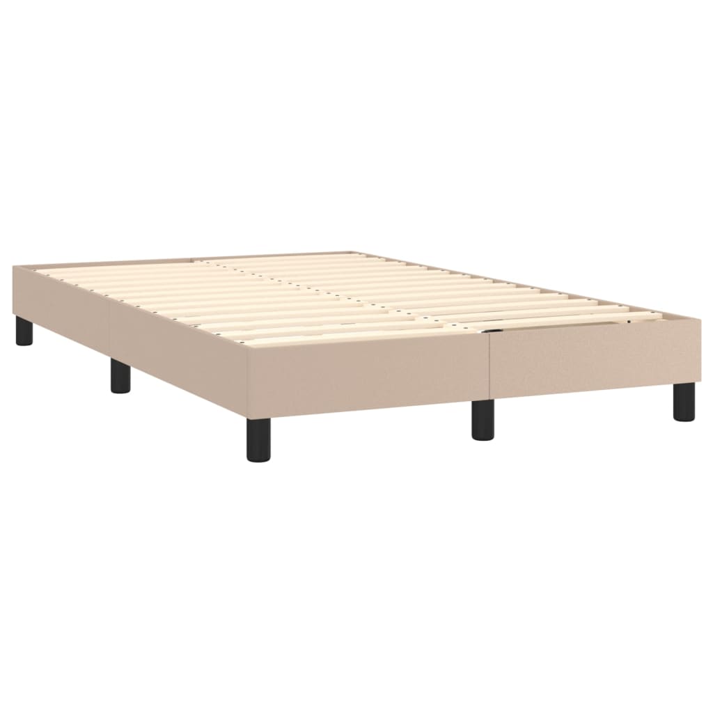 vidaXL Κρεβάτι Boxspring Στρώμα&LED Καπουτσίνο 120x200 εκ. Συνθ. Δέρμα