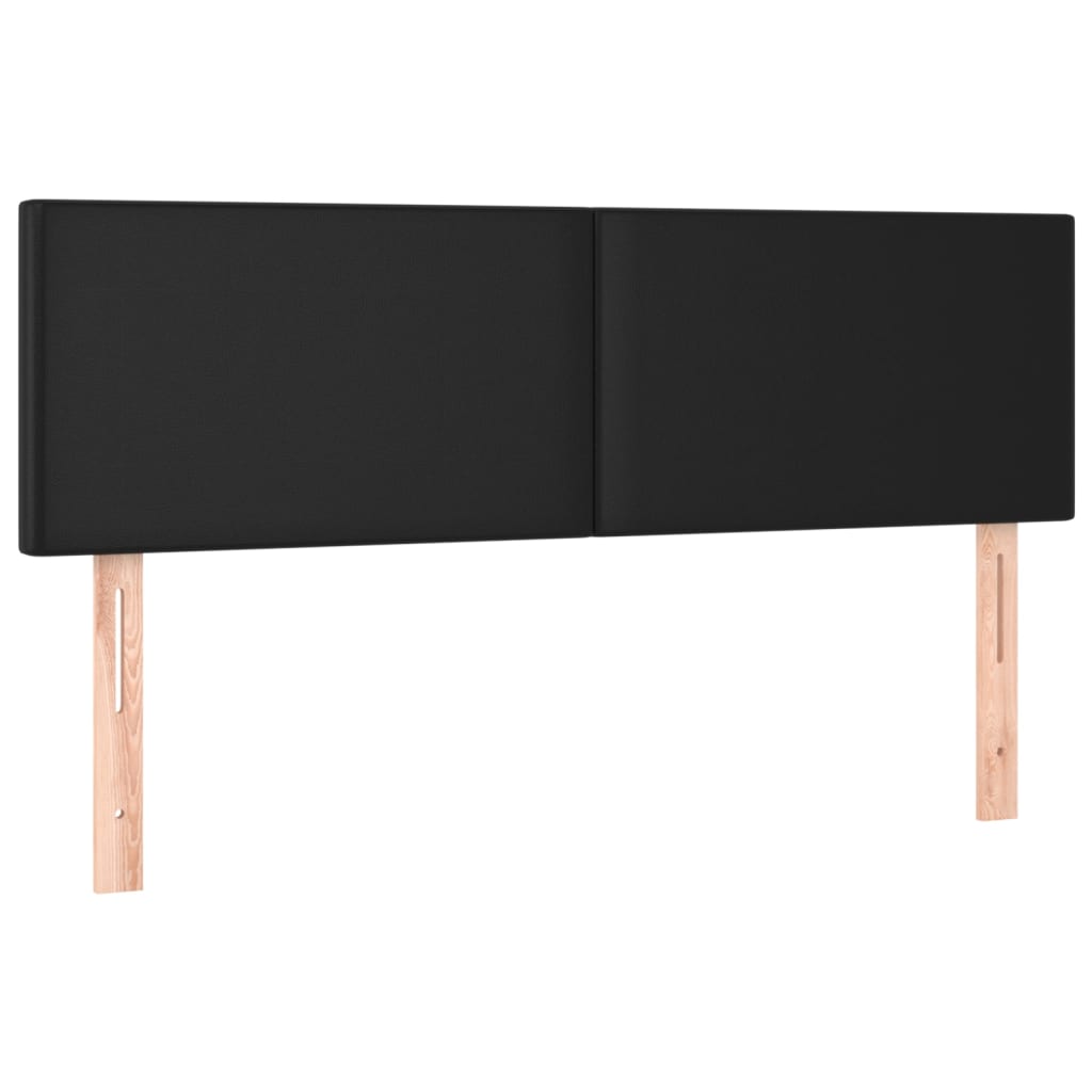 vidaXL Κρεβάτι Boxspring με Στρώμα & LED Μαύρο 140x190 εκ. Συνθ. Δέρμα