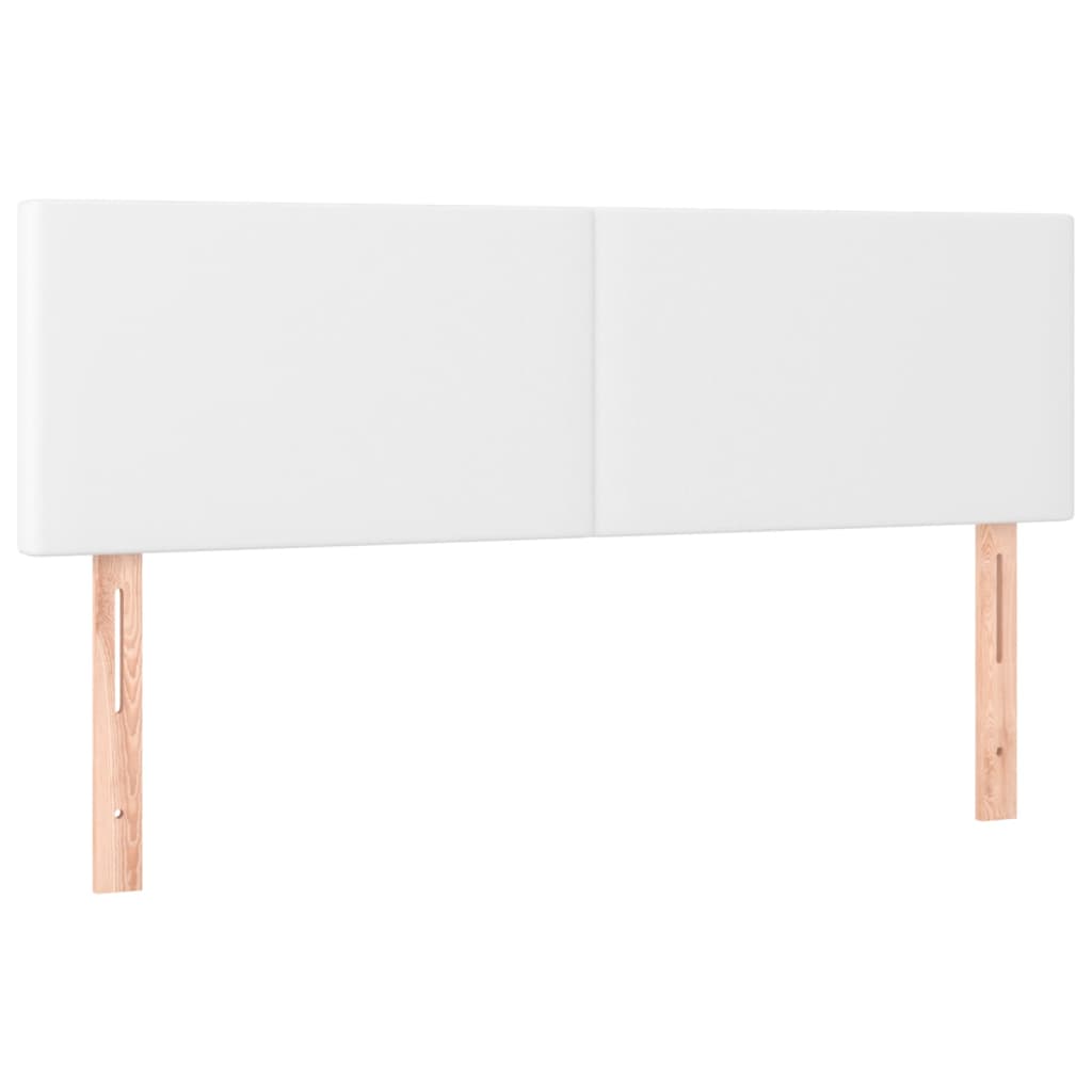 vidaXL Κρεβάτι Boxspring με Στρώμα & LED Λευκό 140x200 εκ. Συνθ. Δέρμα