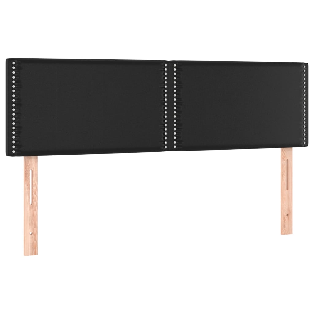 vidaXL Κρεβάτι Boxspring με Στρώμα & LED Μαύρο 140x200 εκ. Συνθ. Δέρμα