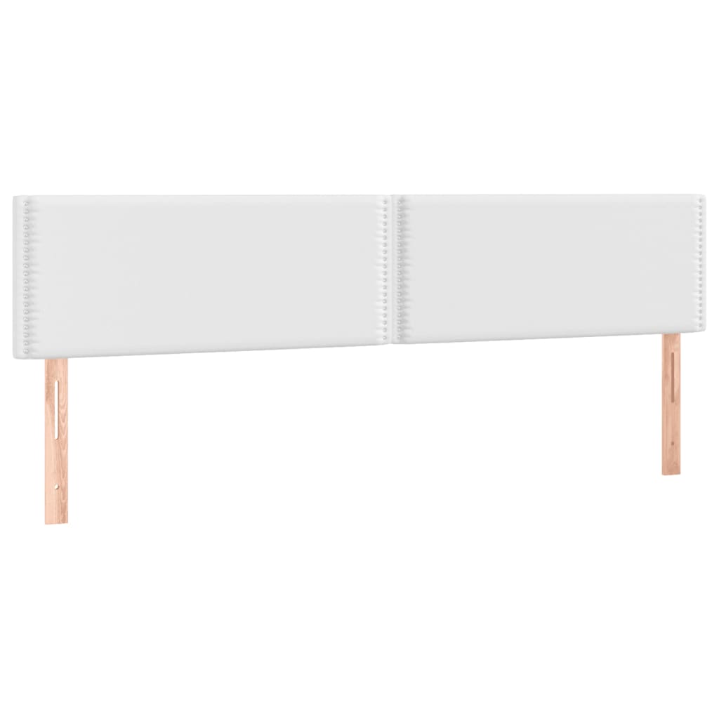vidaXL Κρεβάτι Boxspring με Στρώμα & LED Λευκό 200x200 εκ. Συνθ. Δέρμα