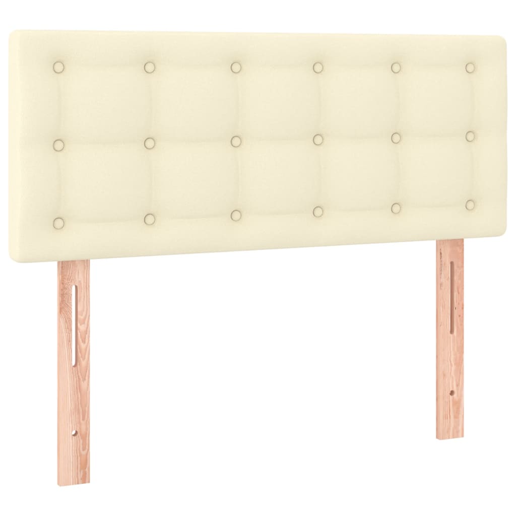 vidaXL Κρεβάτι Boxspring με Στρώμα & LED Κρεμ 80x200 εκ. Συνθ. Δέρμα