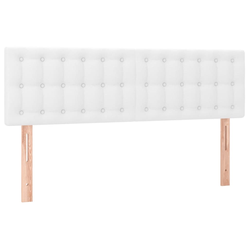 vidaXL Κρεβάτι Boxspring με Στρώμα & LED Λευκό 140x190 εκ. Συνθ. Δέρμα