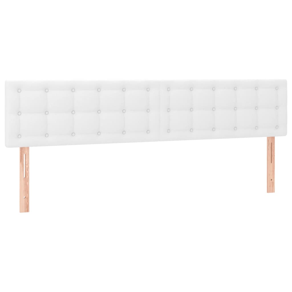 vidaXL Κρεβάτι Boxspring με Στρώμα & LED Λευκό 160x200 εκ. Συνθ. Δέρμα