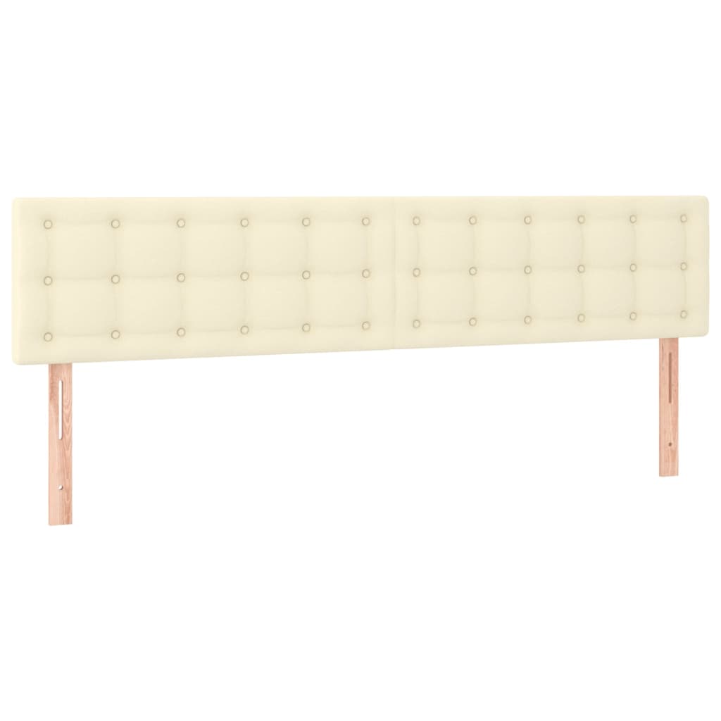 vidaXL Κρεβάτι Boxspring με Στρώμα & LED Κρεμ 160x200 εκ. Συνθ. Δέρμα