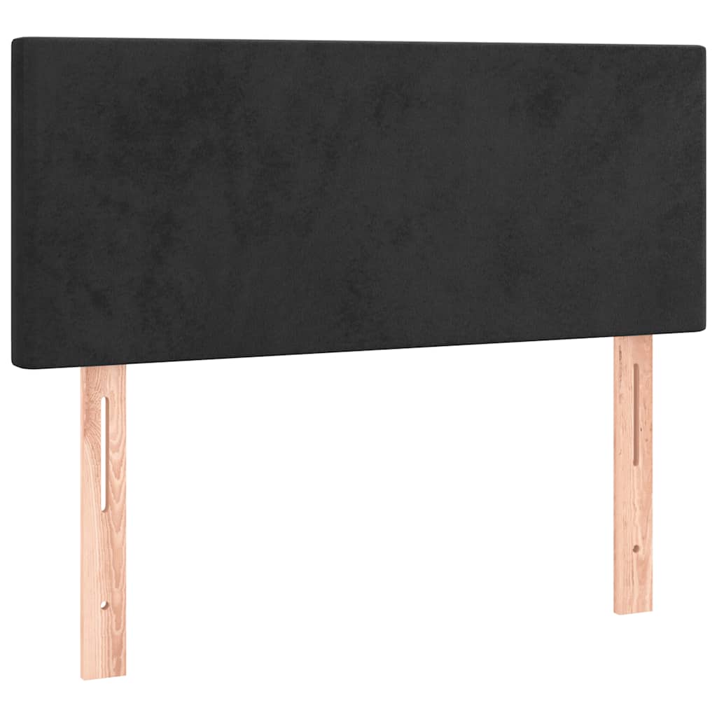 vidaXL Κρεβάτι Boxspring με Στρώμα & LED Μαύρο 80x200 εκ. Βελούδινο