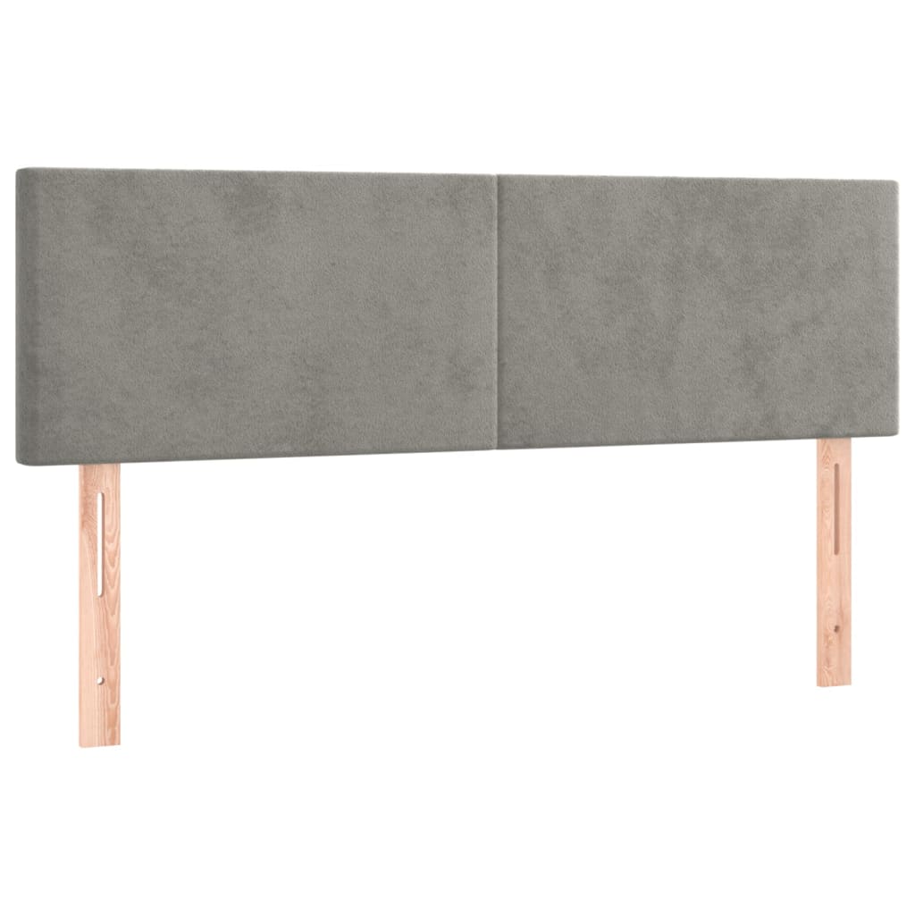 vidaXL Κρεβάτι Boxspring με Στρώμα & LED Αν.Γκρι 140x200 εκ. Βελούδινο