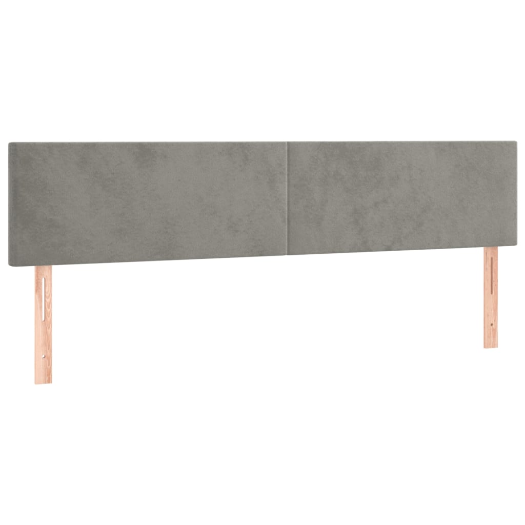 vidaXL Κρεβάτι Boxspring με Στρώμα & LED Αν.Γκρι 180x200 εκ. Βελούδινο