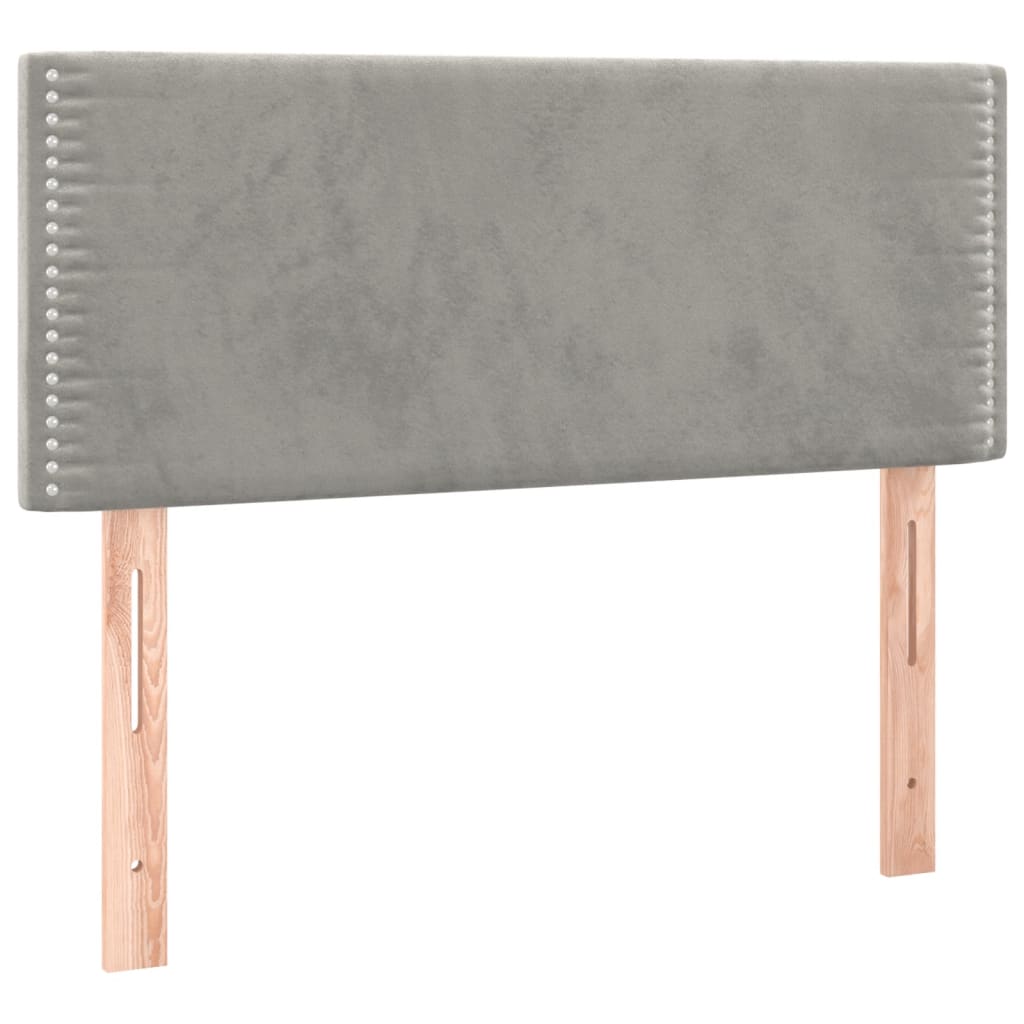 vidaXL Κρεβάτι Boxspring με Στρώμα & LED Αν.Γκρι 80x200 εκ. Βελούδινο