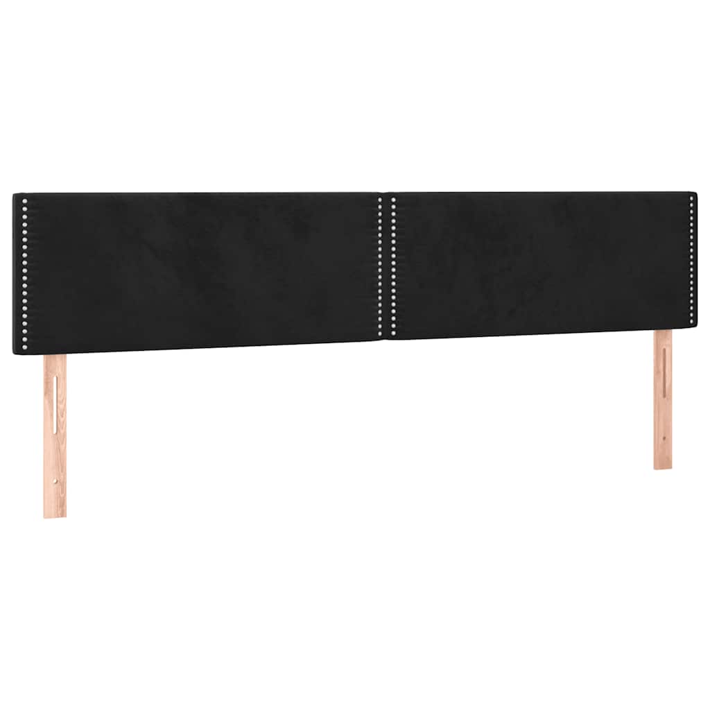 vidaXL Κρεβάτι Boxspring με Στρώμα & LED Μαύρο 160x200 εκ. Βελούδινο