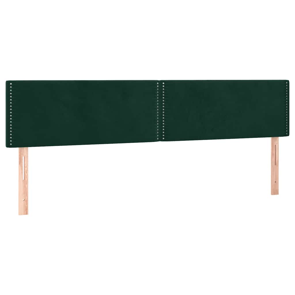 vidaXL Κρεβάτι Boxspring με Στρώμα & LED Σκ. Πράσινο 200x200εκ Βελούδο