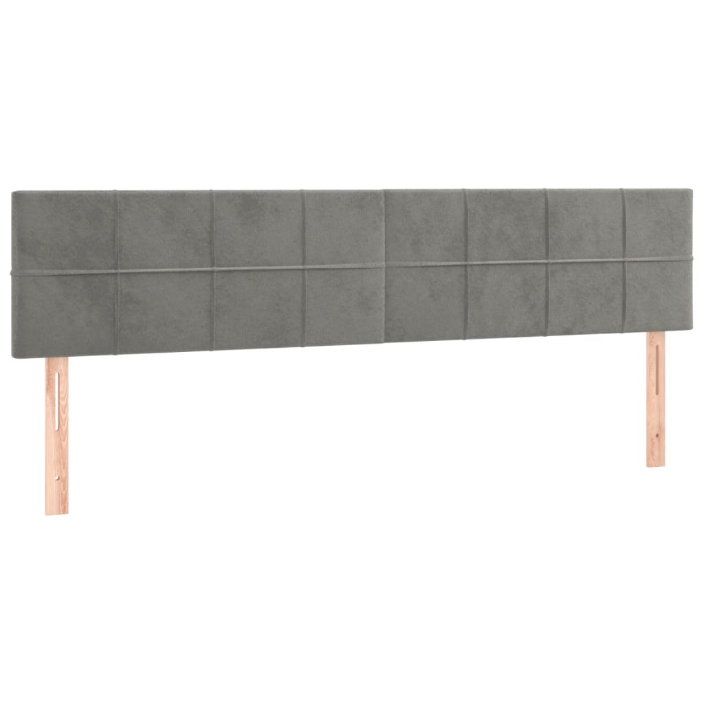 vidaXL Κρεβάτι Boxspring με Στρώμα & LED Αν.Γκρι 160x200 εκ. Βελούδινο