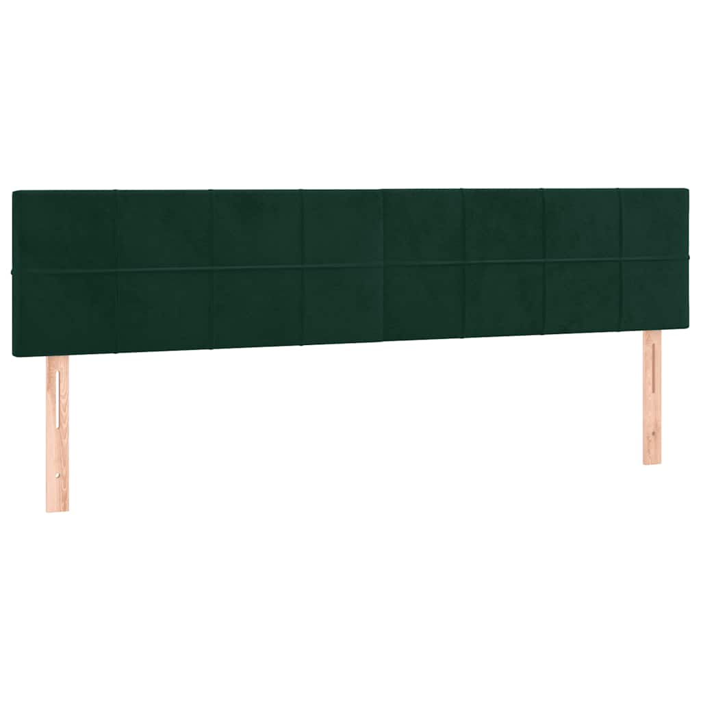 vidaXL Κρεβάτι Boxspring με Στρώμα & LED Σκ. Πράσινο 200x200εκ Βελούδο