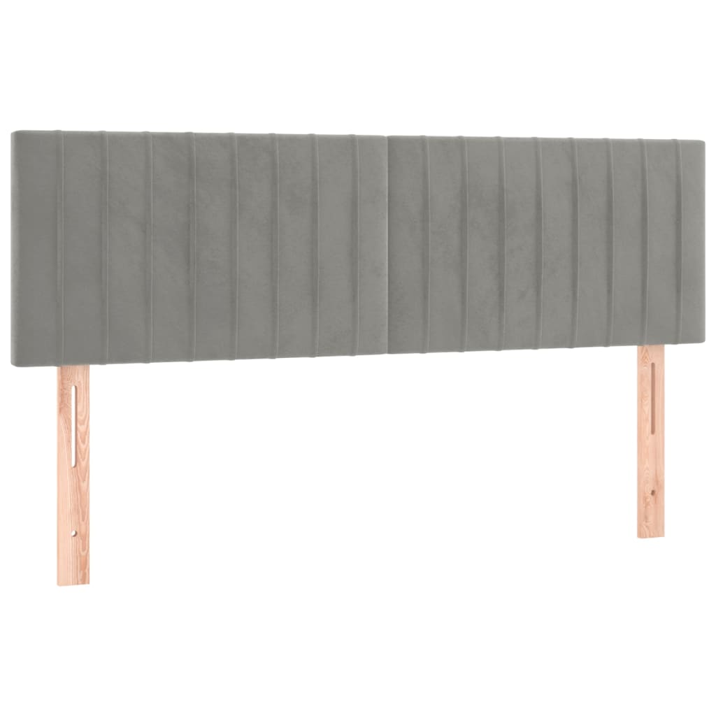 vidaXL Κρεβάτι Boxspring με Στρώμα & LED Αν.Γκρι 140x200 εκ. Βελούδινο