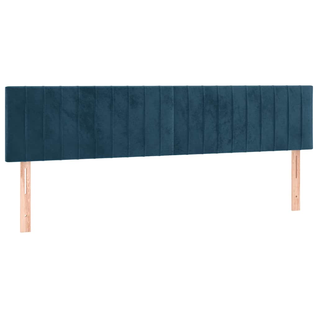 vidaXL Κρεβάτι Boxspring με Στρώμα & LED Σκ. Μπλε 180x200εκ. Βελούδινο